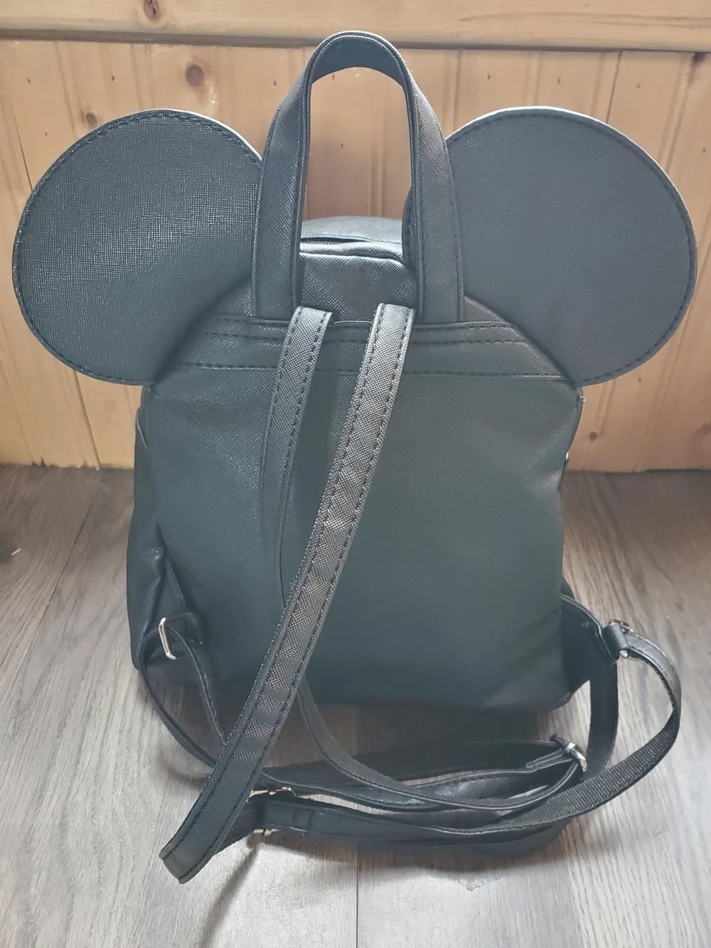 Disney Black Backpack with Red Front Pocket and Mickey Ears